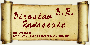 Miroslav Radošević vizit kartica